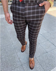 men's business checked casual pants, view 5 - MRSLM