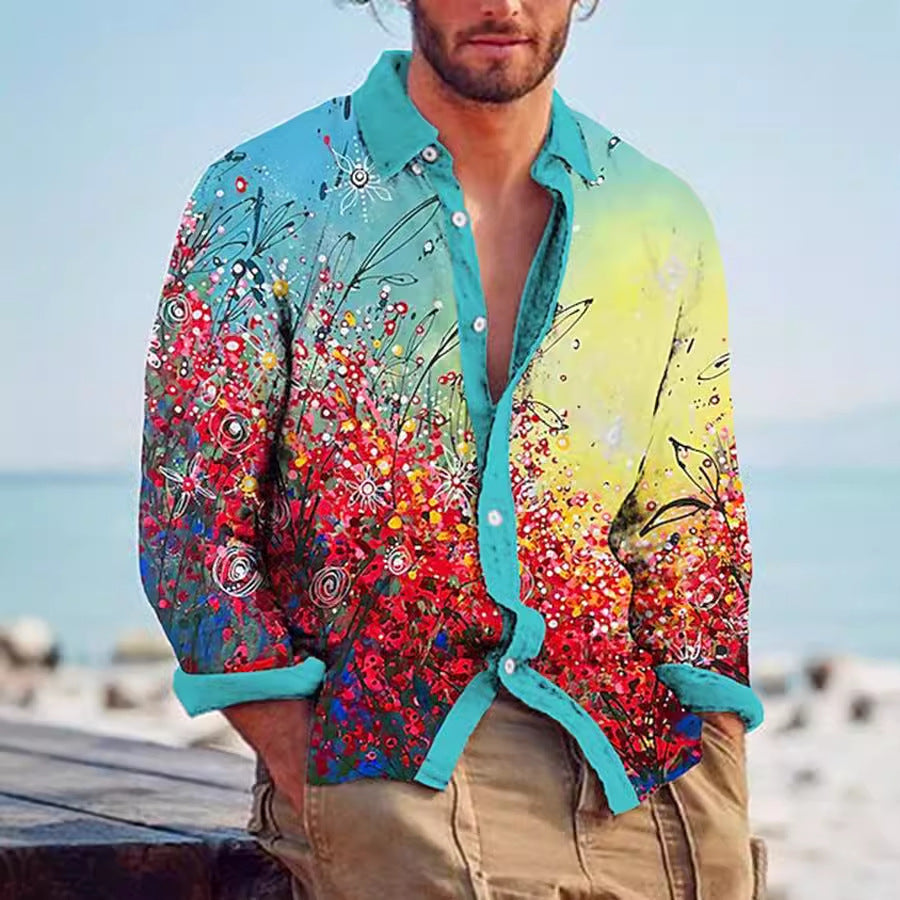 3D Printed Fashion Men's Casual Short-sleeved Shirt