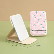floral flip folding pocket mirror, view 4 - MRSLM