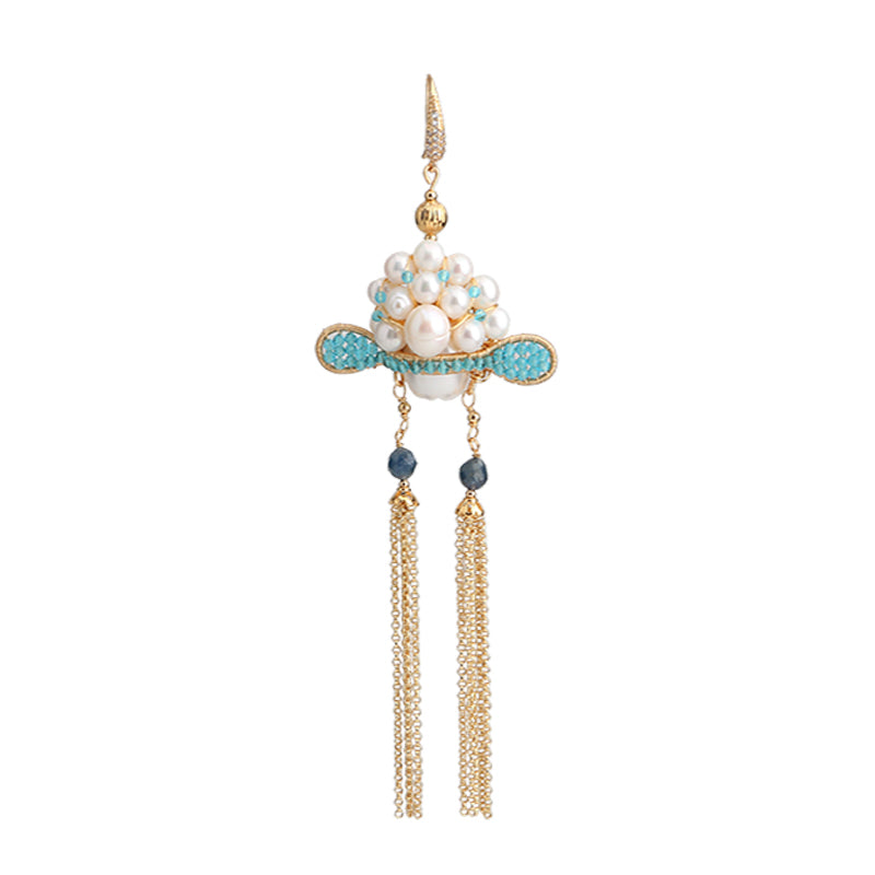 pearl shell bead single earring, view 5 - MRSLM