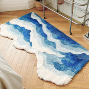 ocean wave bedroom rug, view 2 - MRSLM