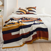 bohemian stripe plaid throw blanket, view 3 - MRSLM