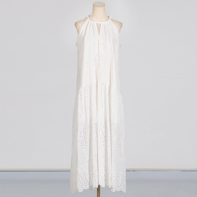 embroidered halter dress, view 2 - MRSLM