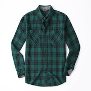 Men's brushed flannel plaid shirt - MRSLM