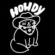 howdy cat cartoon vinyl decal, view 3 - MRSLM