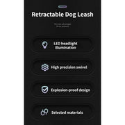 luminous retractable nylon pet leash, view 14 - MRSLM