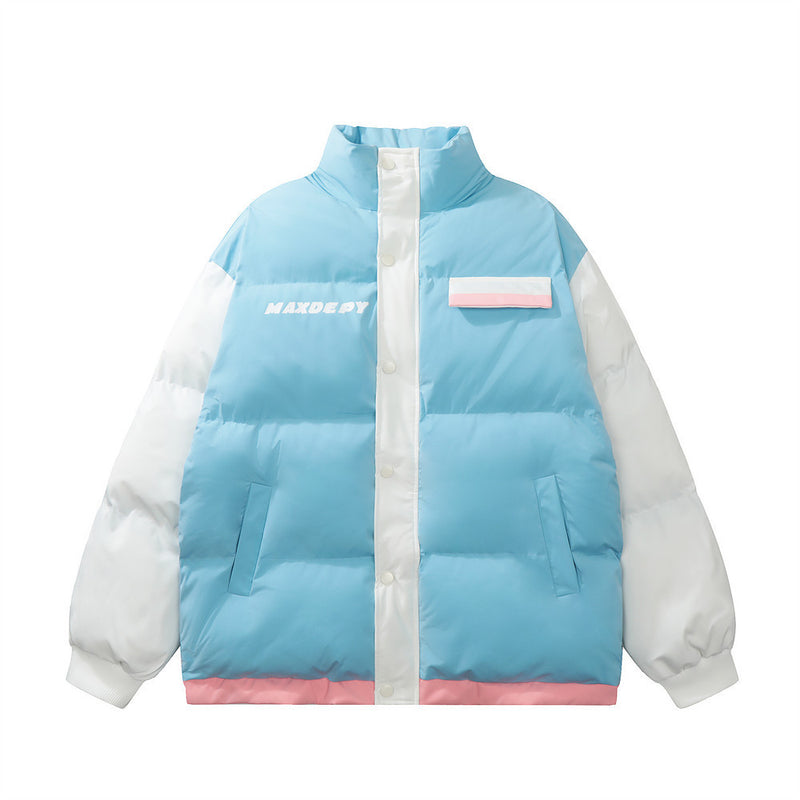 Men's contrast color puffer jacket - MRSLM
