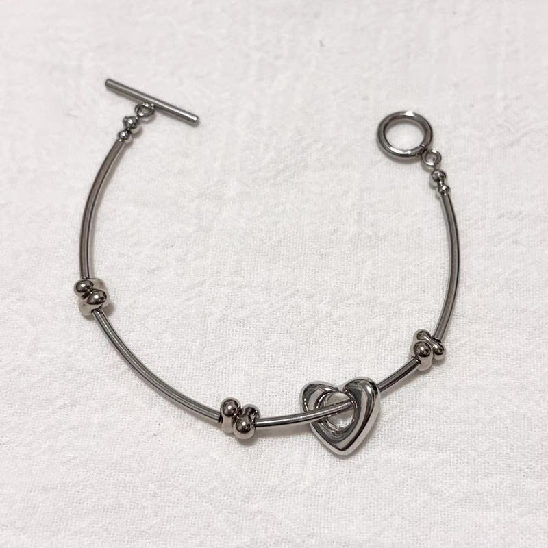 elegant heart bracelet for women, view 2 - MRSLM