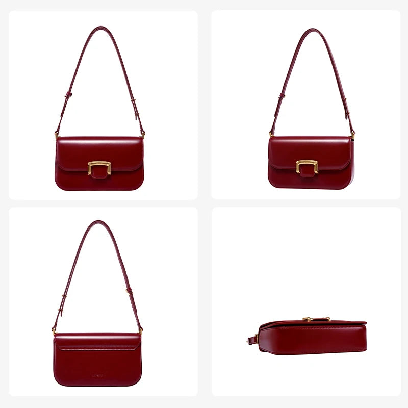 women's split leather crossbody shoulder bag, view 8 - MRSLM