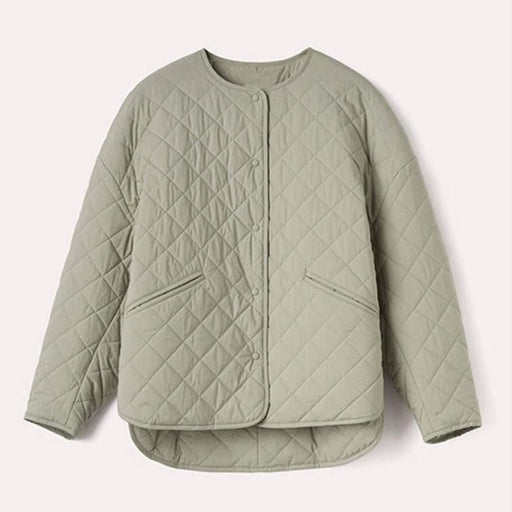 Diamond plaid quilted cotton coat, view 2 - MRSLM