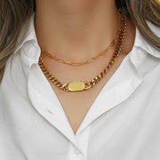 metal buckle thick chain necklace - MRSLM