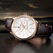 men's quartz watch with leather band, view 10 - MRSLM