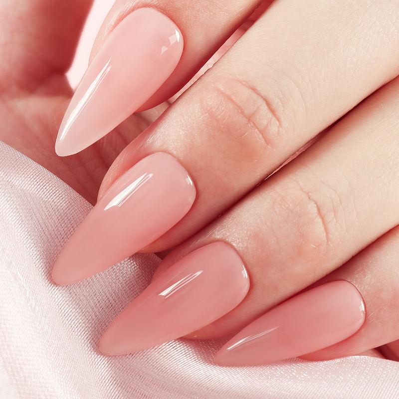 handmade nude pink press-on nails - MRSLM