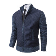 Men's stand collar knit sweater jacket, view 10 - MRSLM