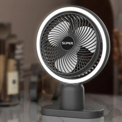 mini rechargeable desk fan with light - MRSLM