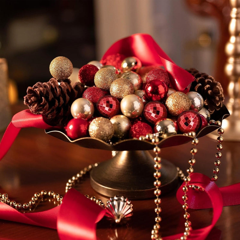 Red and gold Christmas ball ornament set - MRSLM