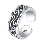 retro dark thorn silver ring, view 4 - MRSLM