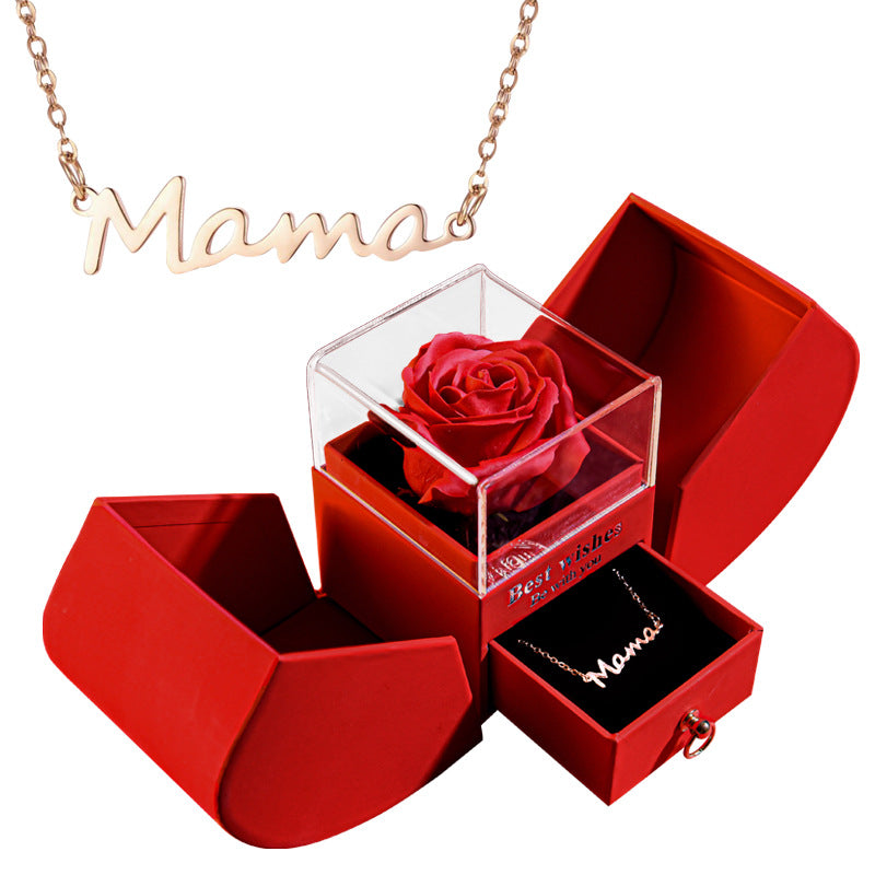 Preserved rose apple gift box with necklace, view 8 - MRSLM