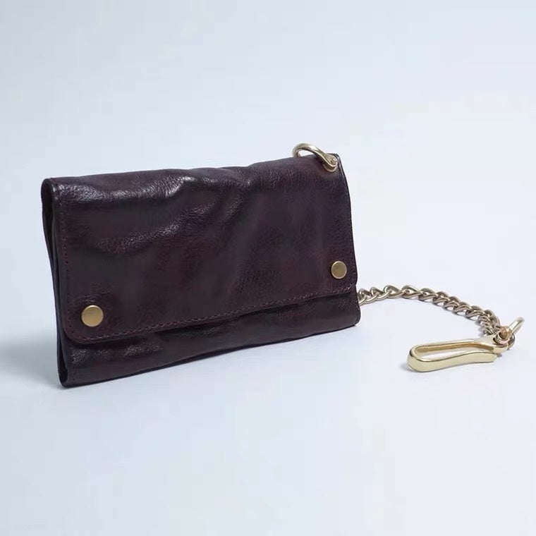 vintage trifold cowhide wallet, view 2 - MRSLM