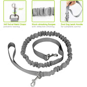 reflective hands-free dog leash with waist belt, view 3 - MRSLM