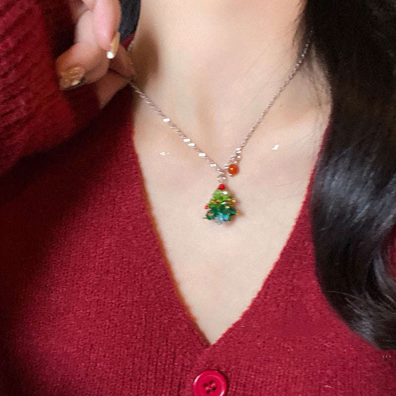 Christmas tree pendant necklace for women, view 4 - MRSLM