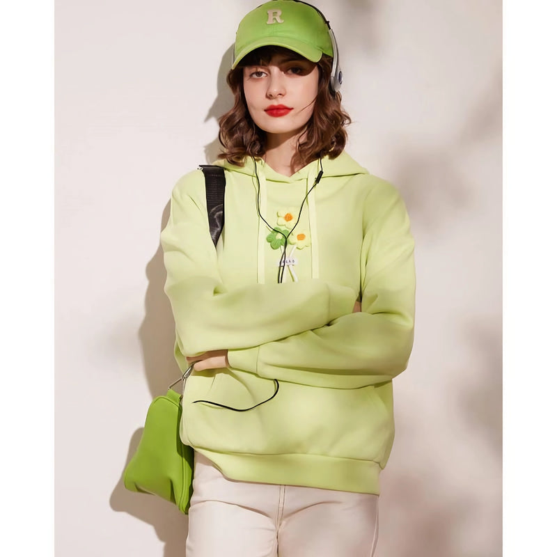 3D plush flower pullover hoodie, view 2 - MRSLM