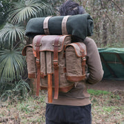 oil wax canvas camping backpack - MRSLM