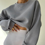 women's loose round neck pullover sweater, view 2 - MRSLM