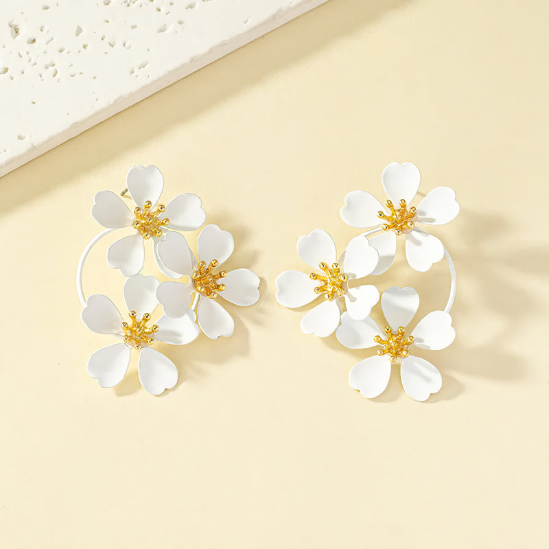 Camellia flower dangle earrings, view 13 - MRSLM