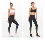 Star print quick-drying yoga pants, view 2 - MRSLM