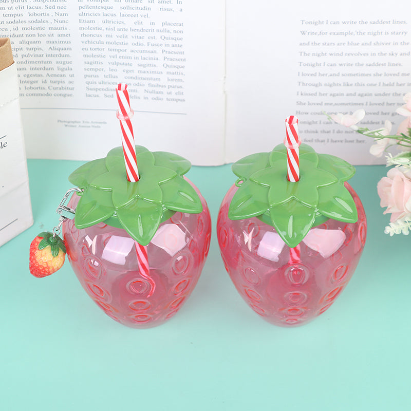 cartoon strawberry straw cup, view 6 - MRSLM