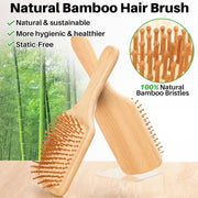 bamboo paddle cushion hair brush, view 5 - MRSLM