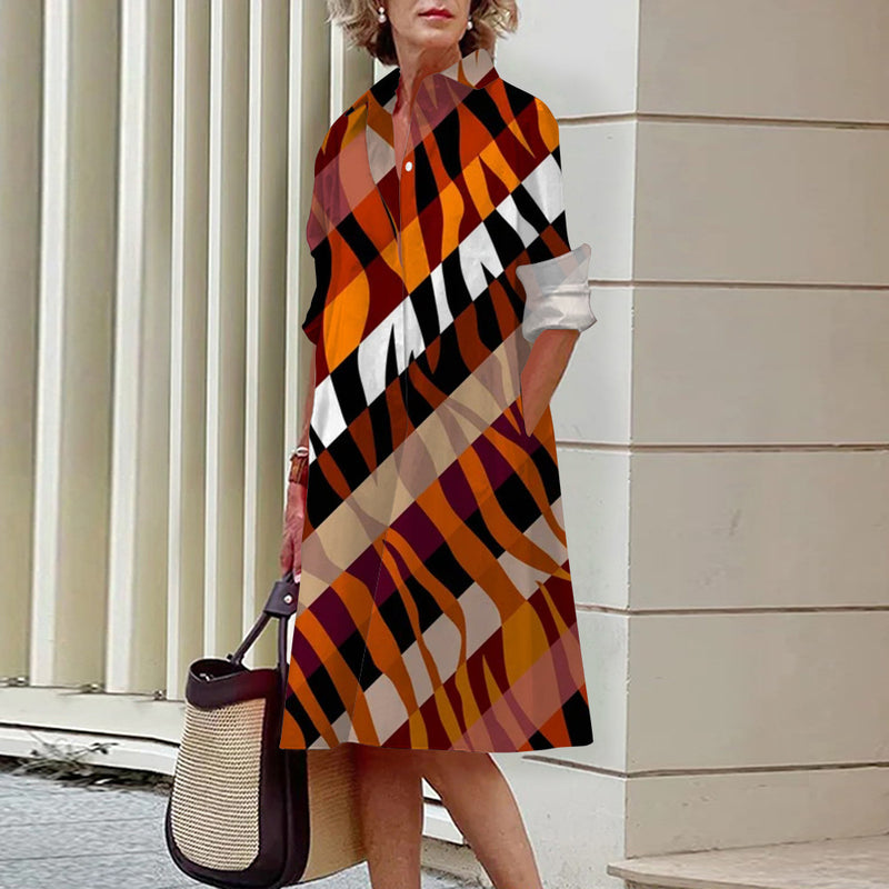 stripe 3D printed loose dress, view 14 - MRSLM