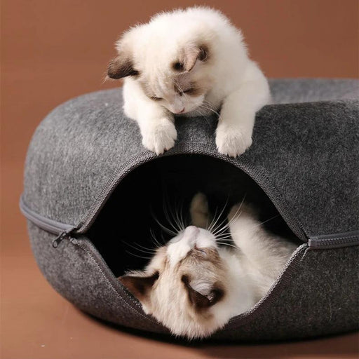 Dual-use donut cat bed and tunnel - MRSLM