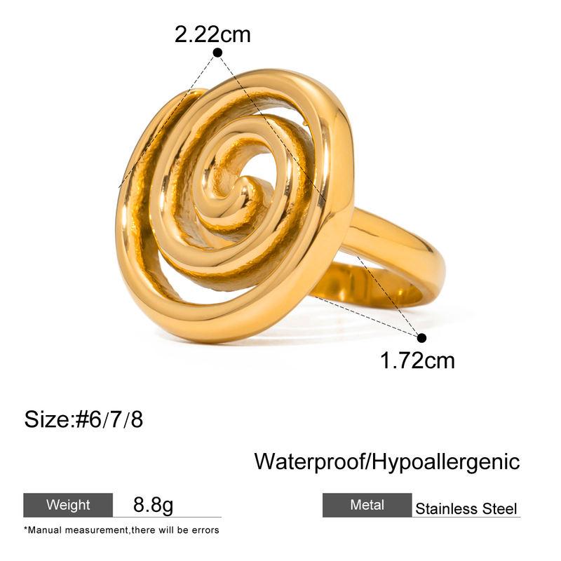 gold plated spiral stainless steel ring, view 2 - MRSLM