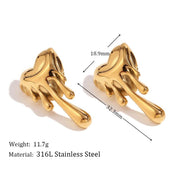 heart-shaped gold stud earrings, view 2 - MRSLM