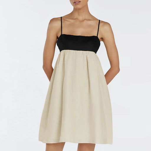 linen spaghetti strap mini dress - MRSLM