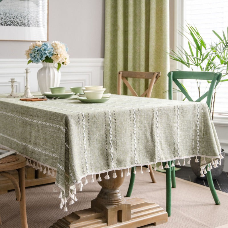 green hollowed out american style tablecloth, view 6 - MRSLM