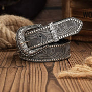western cowboy pu leather belt, view 3 - MRSLM