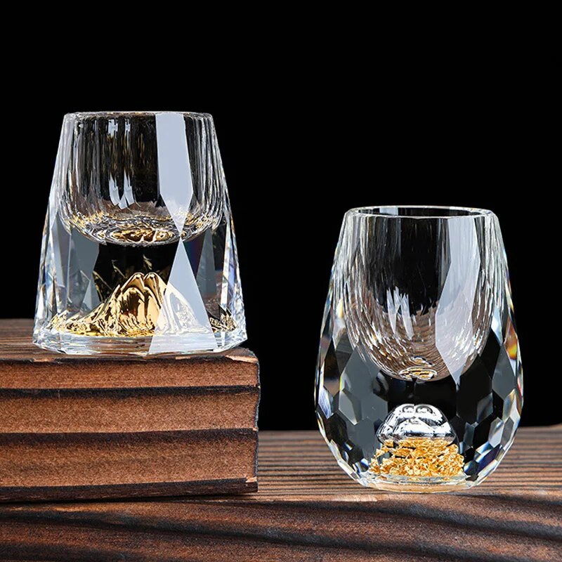 Borosilicate glass double bottom gold foil tea cup, view 6 - MRSLM