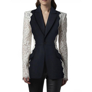 women's lace patchwork blazer - MRSLM
