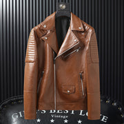 Men's biker PU leather jacket, view 3 - MRSLM