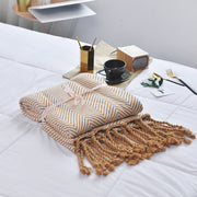 Wave stripe knit throw blanket, view 2 - MRSLM