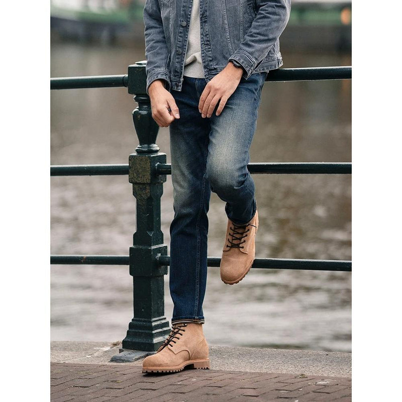 men's slim fit selvedge jeans, view 3 - MRSLM