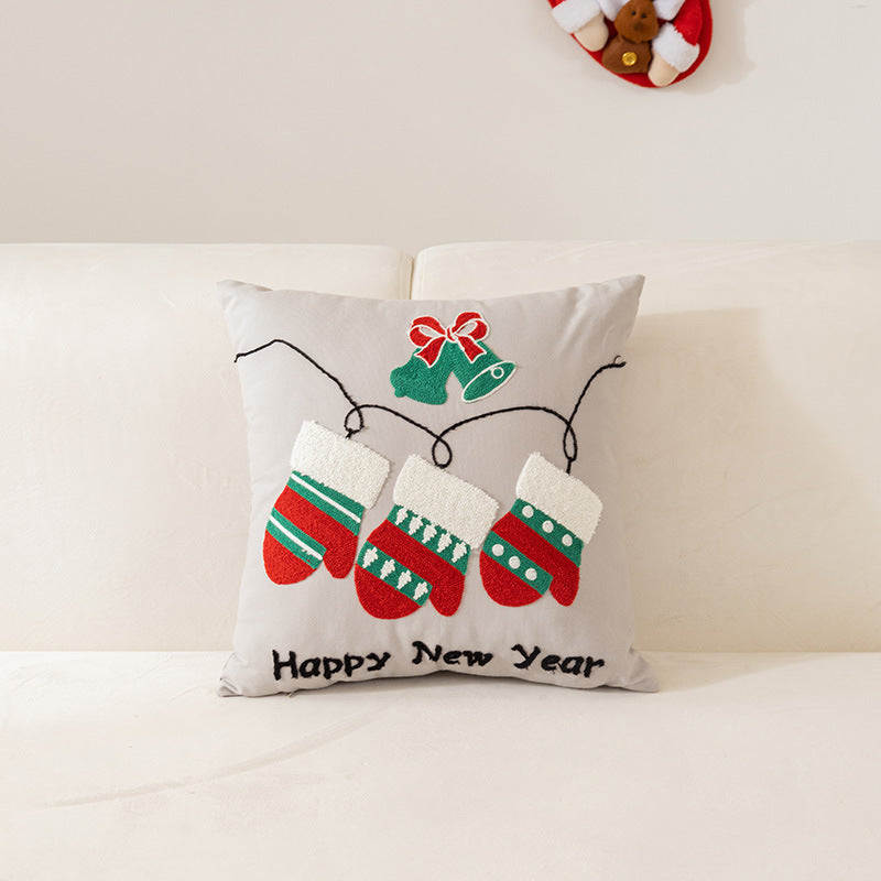 Embroidered Christmas pillow cover, view 4 - MRSLM