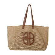 handmade straw knitting tote bag, view 3 - MRSLM