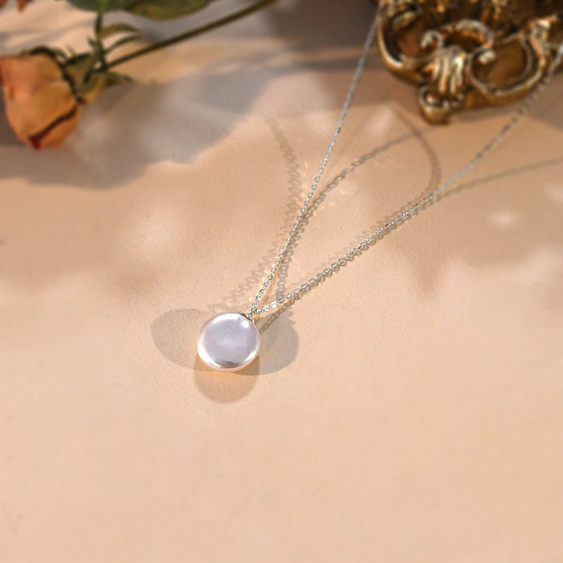 natural mother shell pearl necklace, view 4 - MRSLM