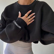 women's loose round neck pullover sweater, view 4 - MRSLM