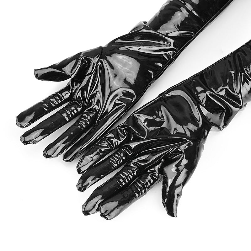 black leather performance gloves, view 4 - MRSLM
