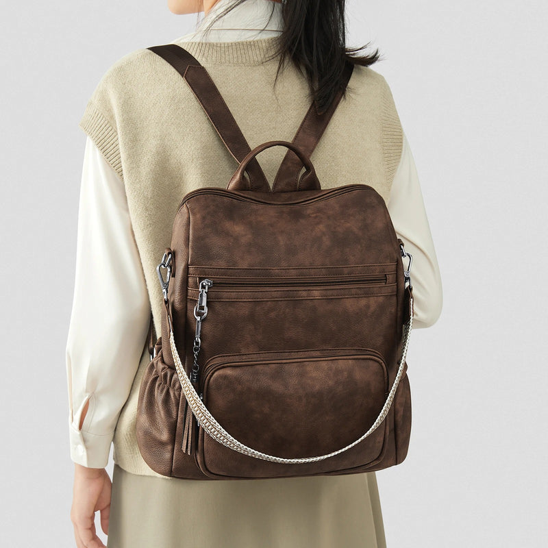 Retro women's casual laptop backpack - MRSLM